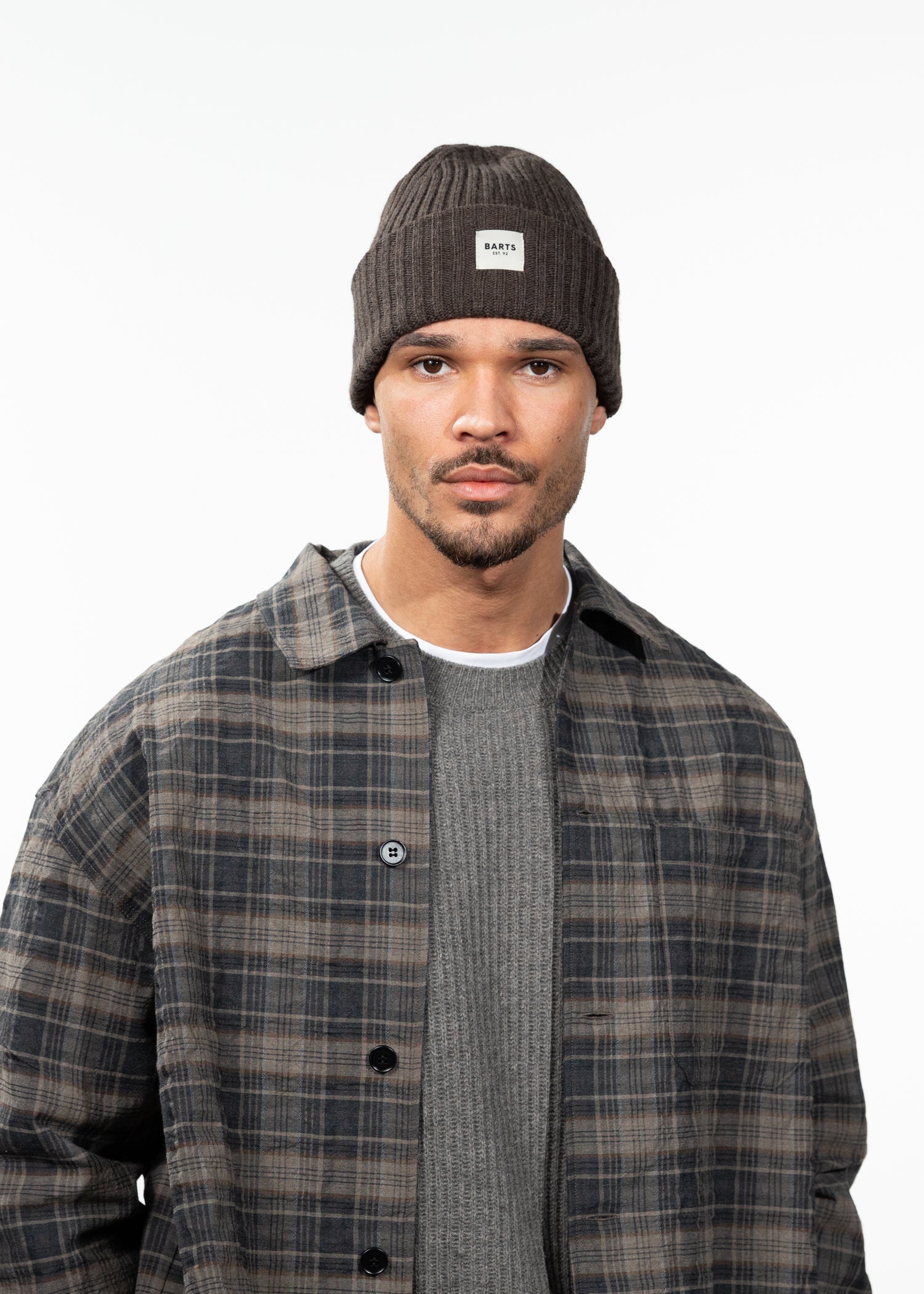 Unisex Sileas Beanie dark brown - Front