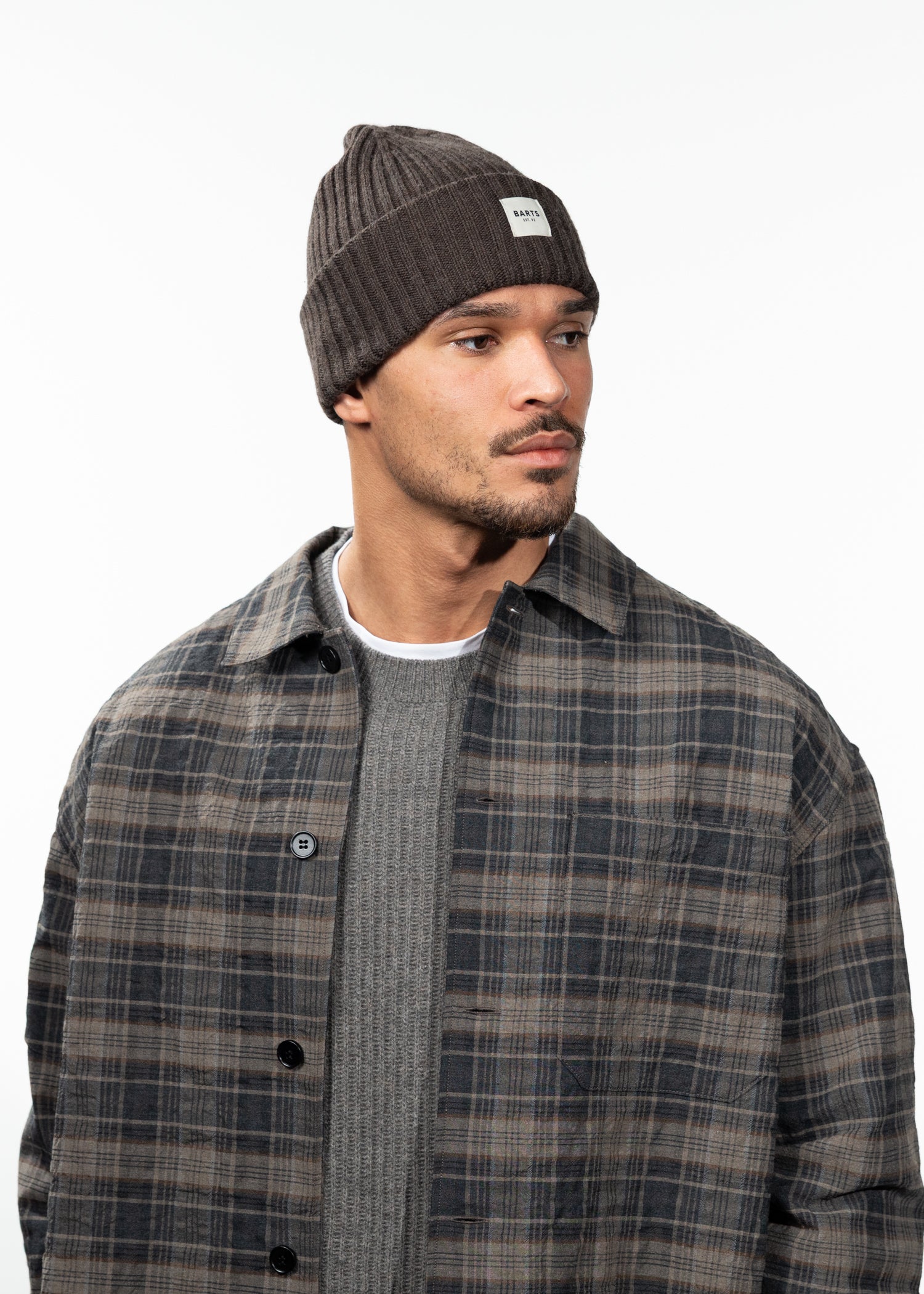 Unisex Sileas Beanie dark brown - Side