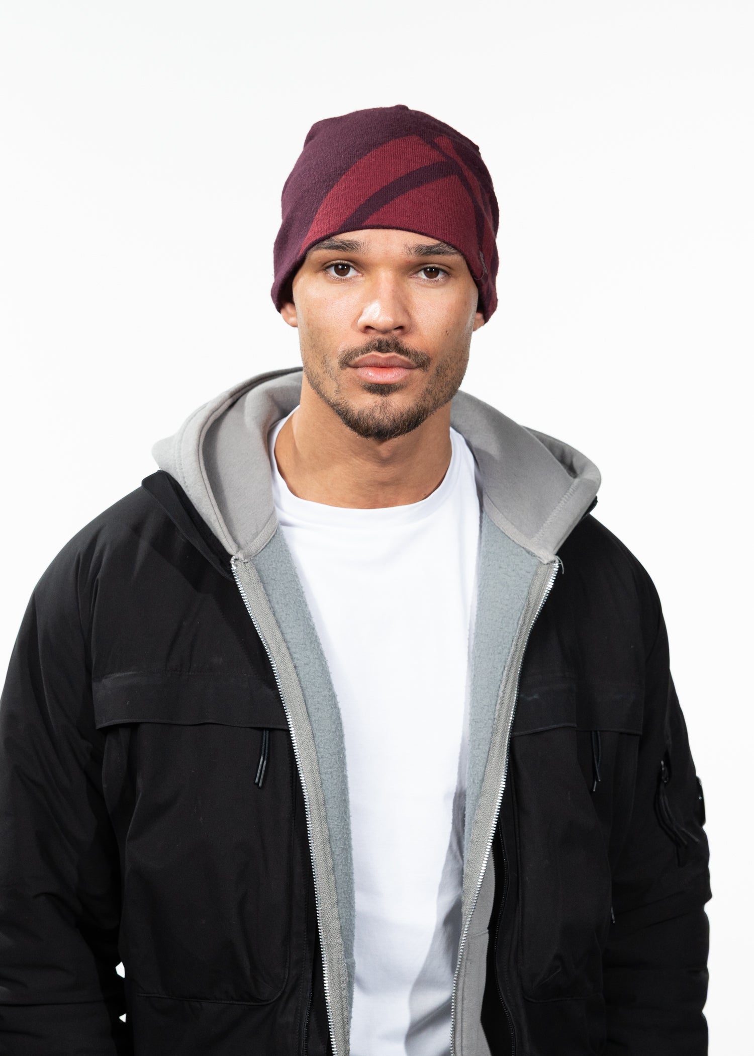Men Peaktop Beanie burgundy - Front