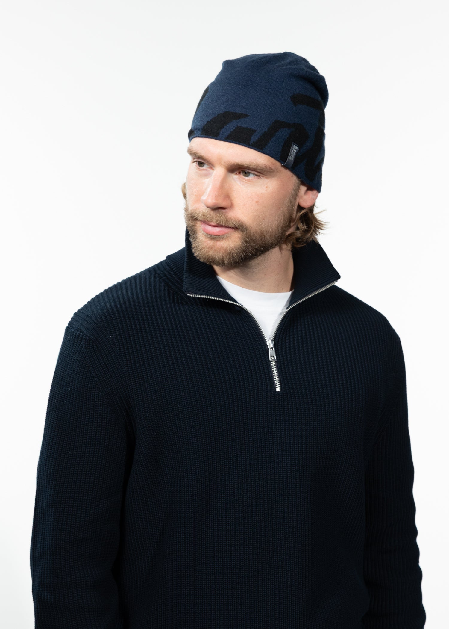 Men Crester Beanie navy - Side