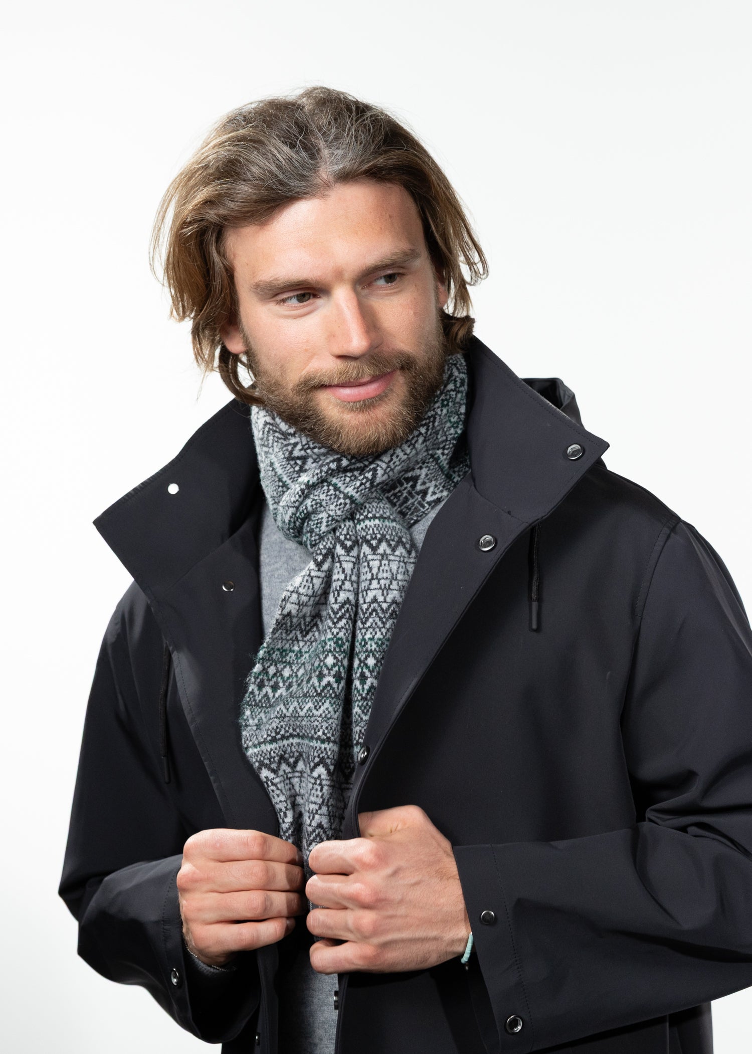 Men Laghlan Scarf dark heather - Front