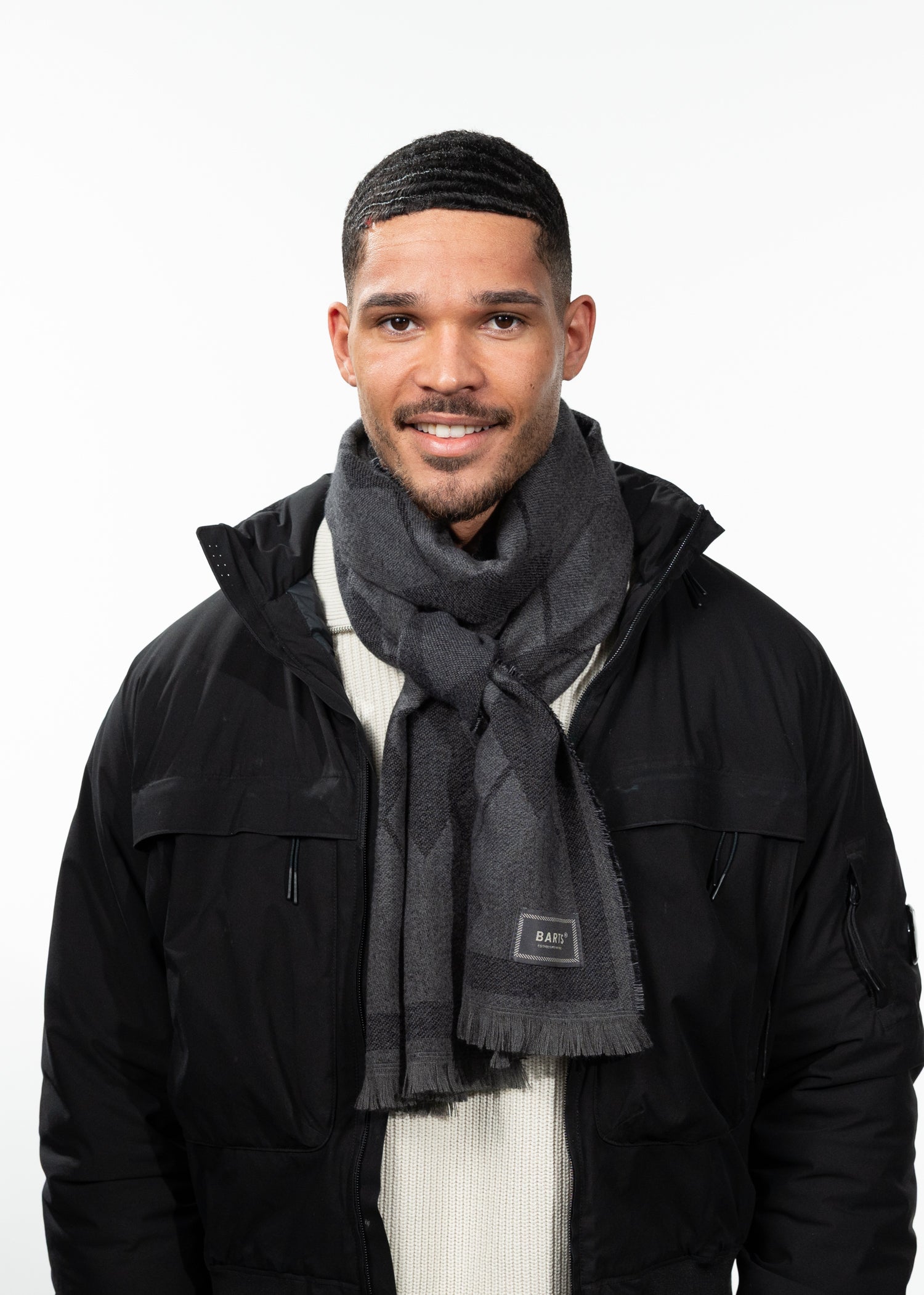 Men Airchie Scarf dark heather - Front