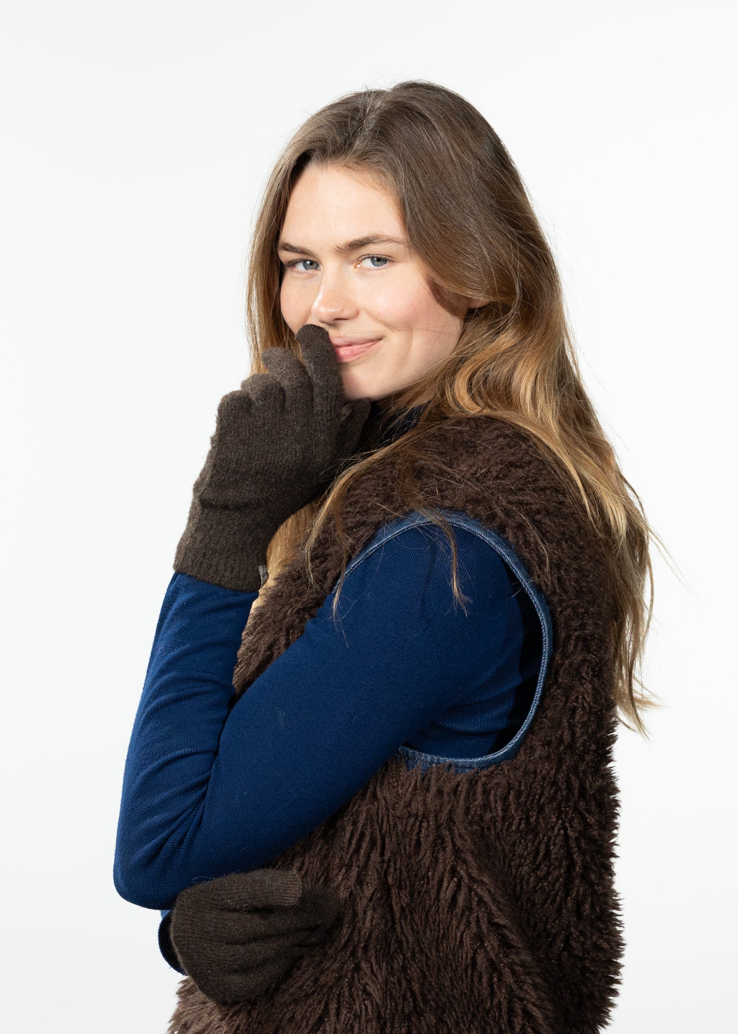 Women Fhearna Gloves dark brown - Front