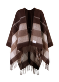 Women Loche Poncho dark brown