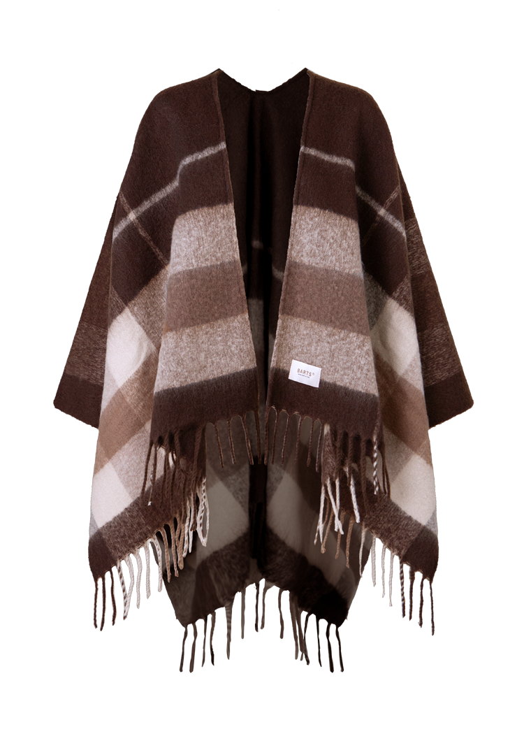 Women Loche Poncho dark brown