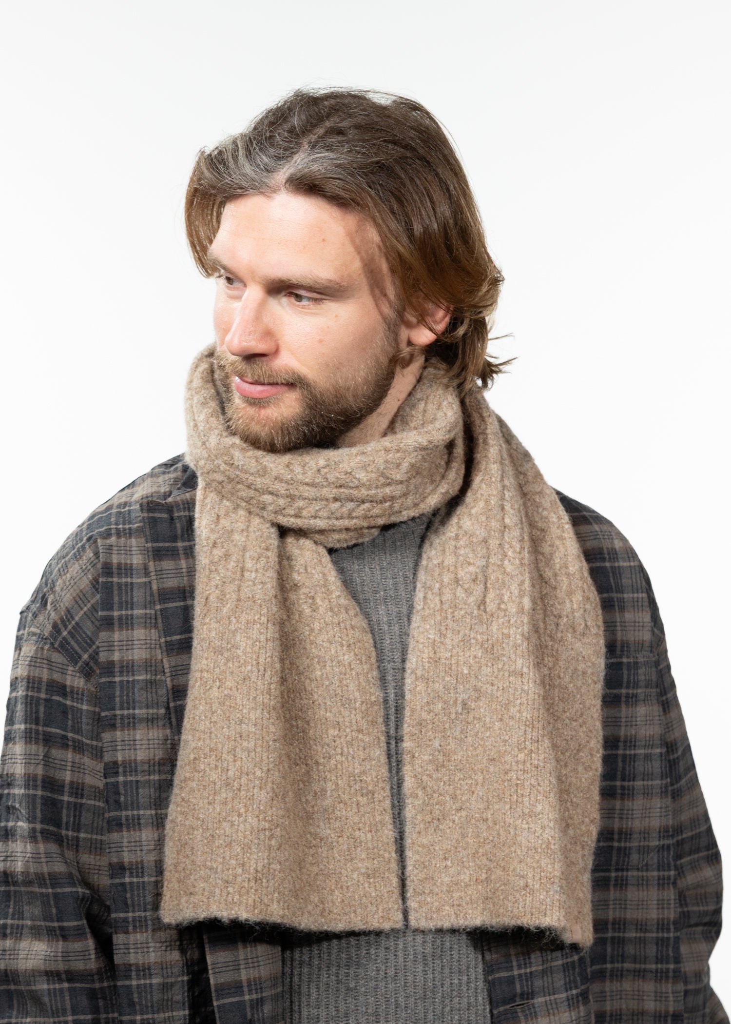 Men Moiray Scarf taupe - Front