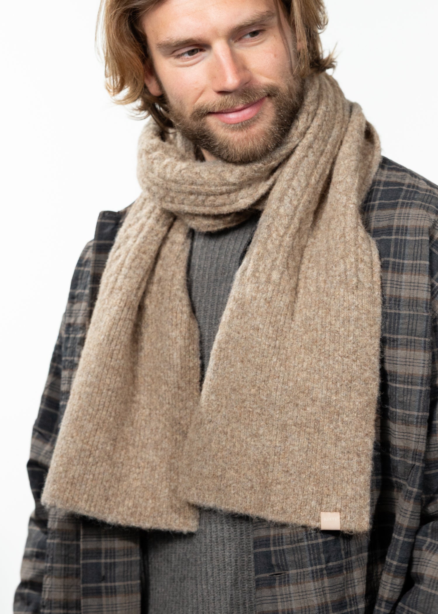 Men Moiray Scarf taupe - Front