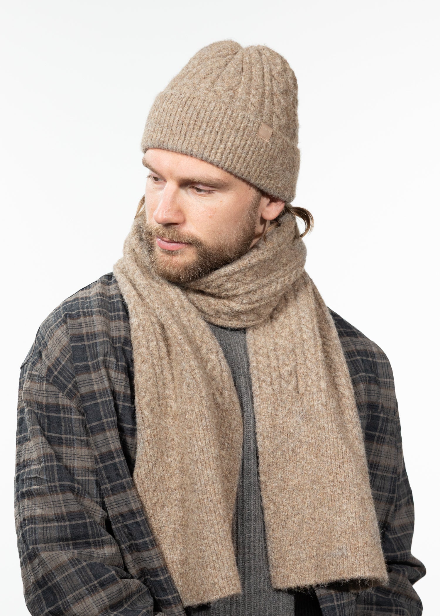 Men Moiray Scarf taupe - Front
