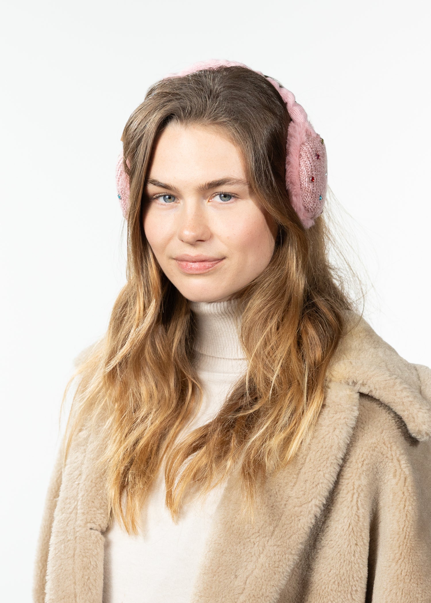 Women Glitzzers Earmuffs light pink - Front