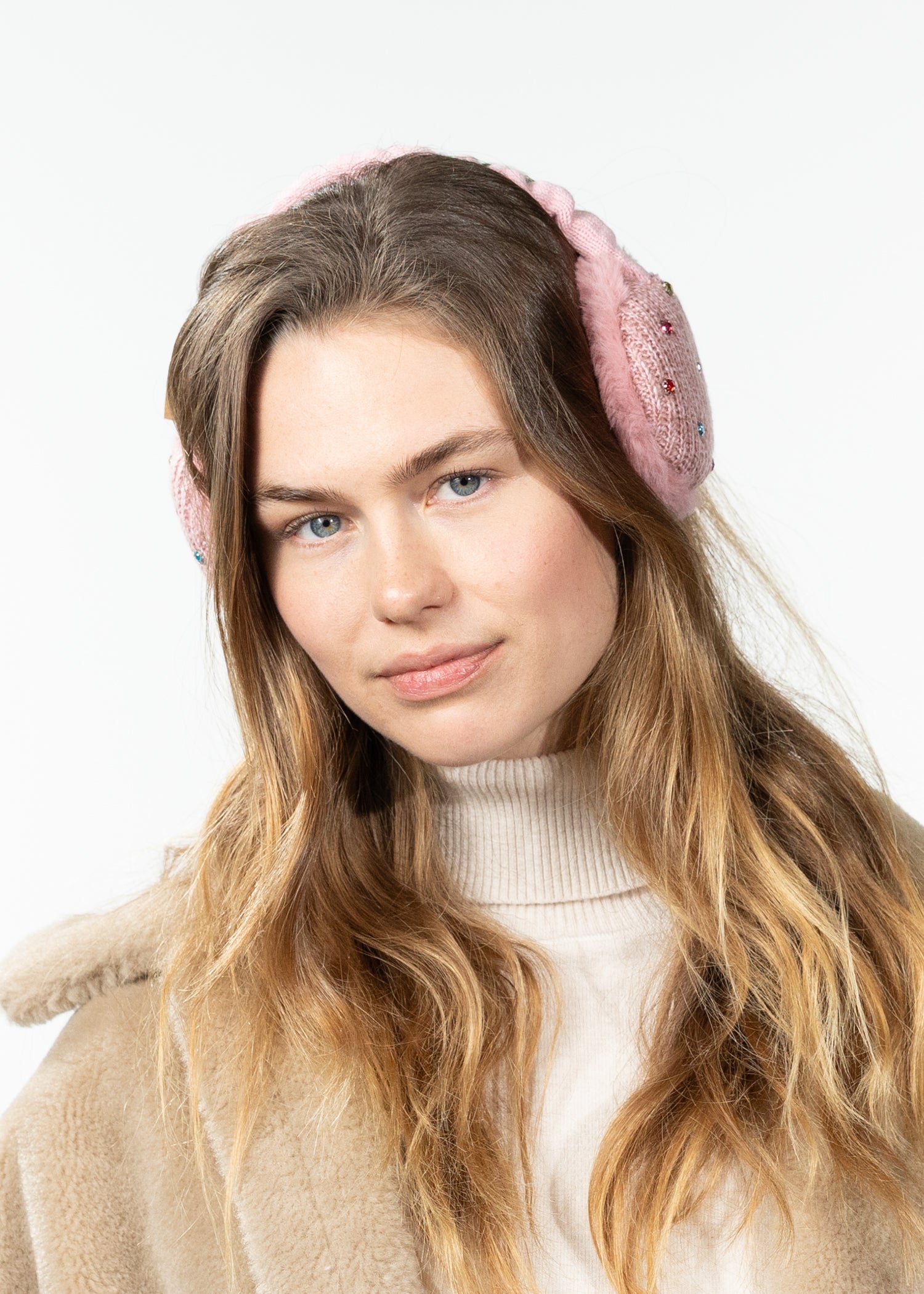 Women Glitzzers Earmuffs light pink - Front