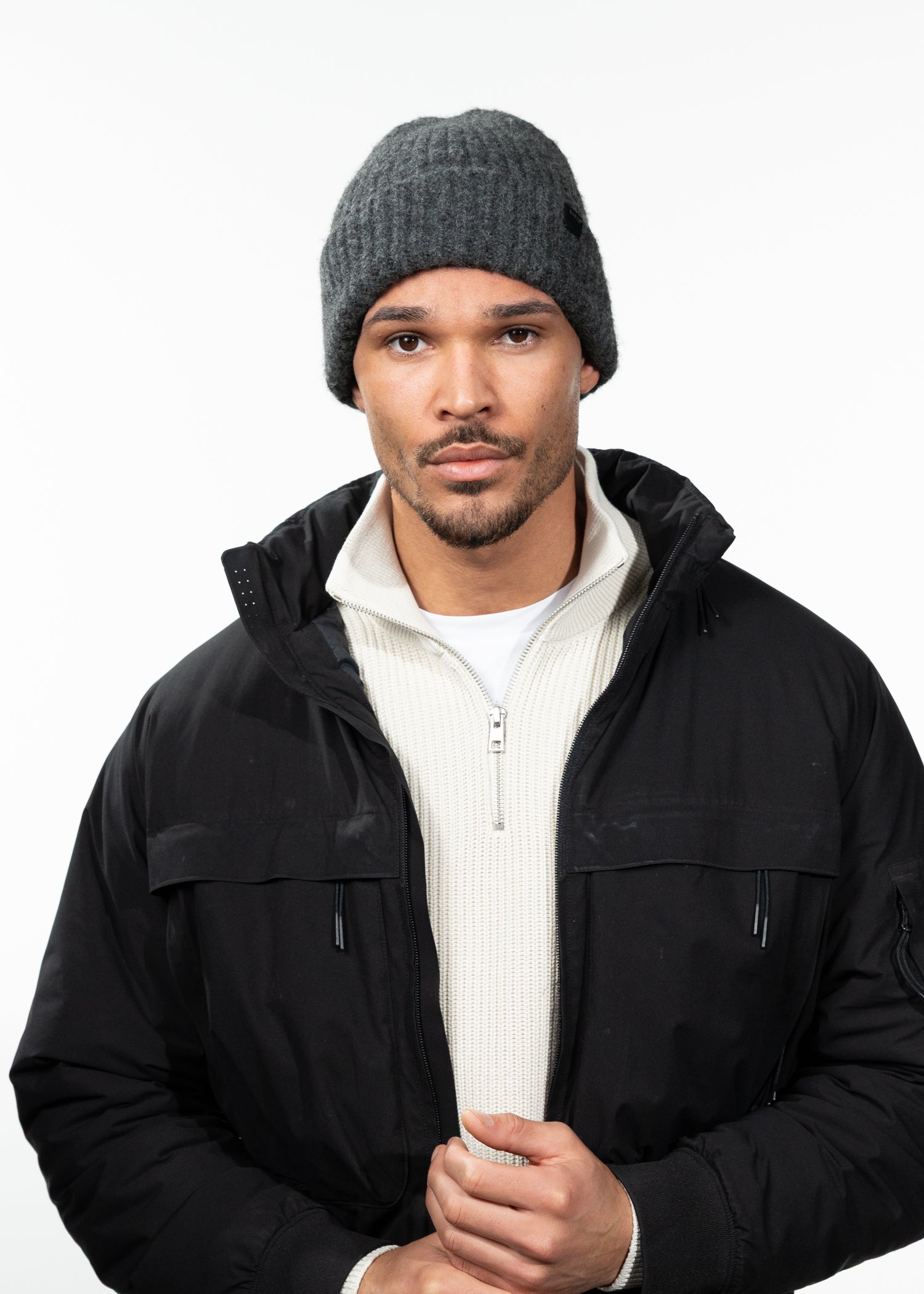 Men Dewray Beanie dark heather - Front