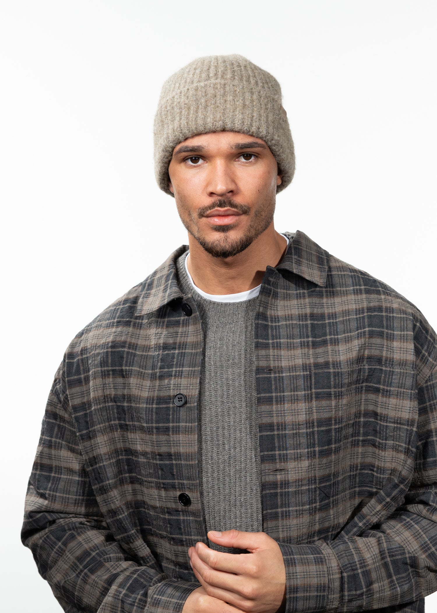 Men Dewray Beanie taupe - Front