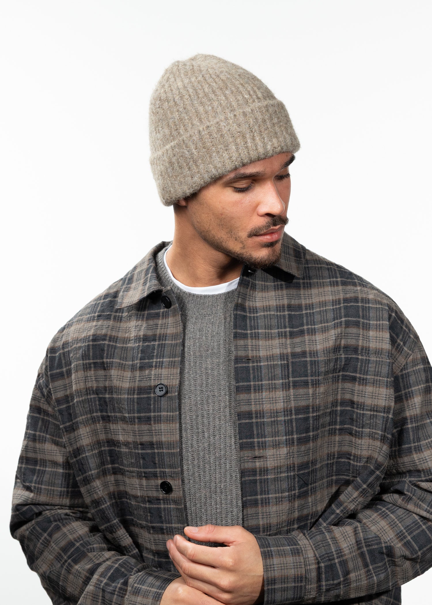 Men Dewray Beanie taupe - Side