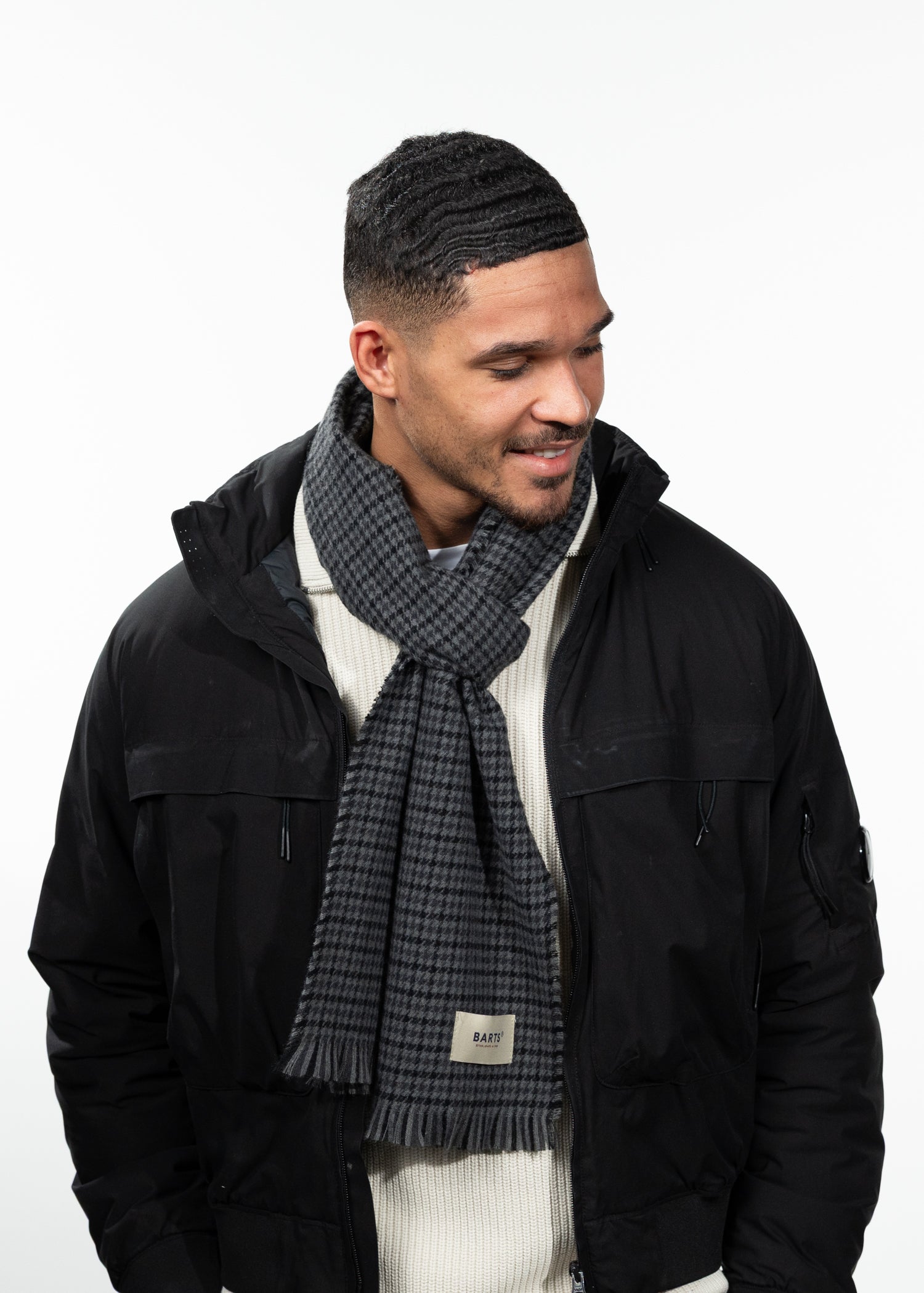 Men Heirmish Scarf heather grey - Front