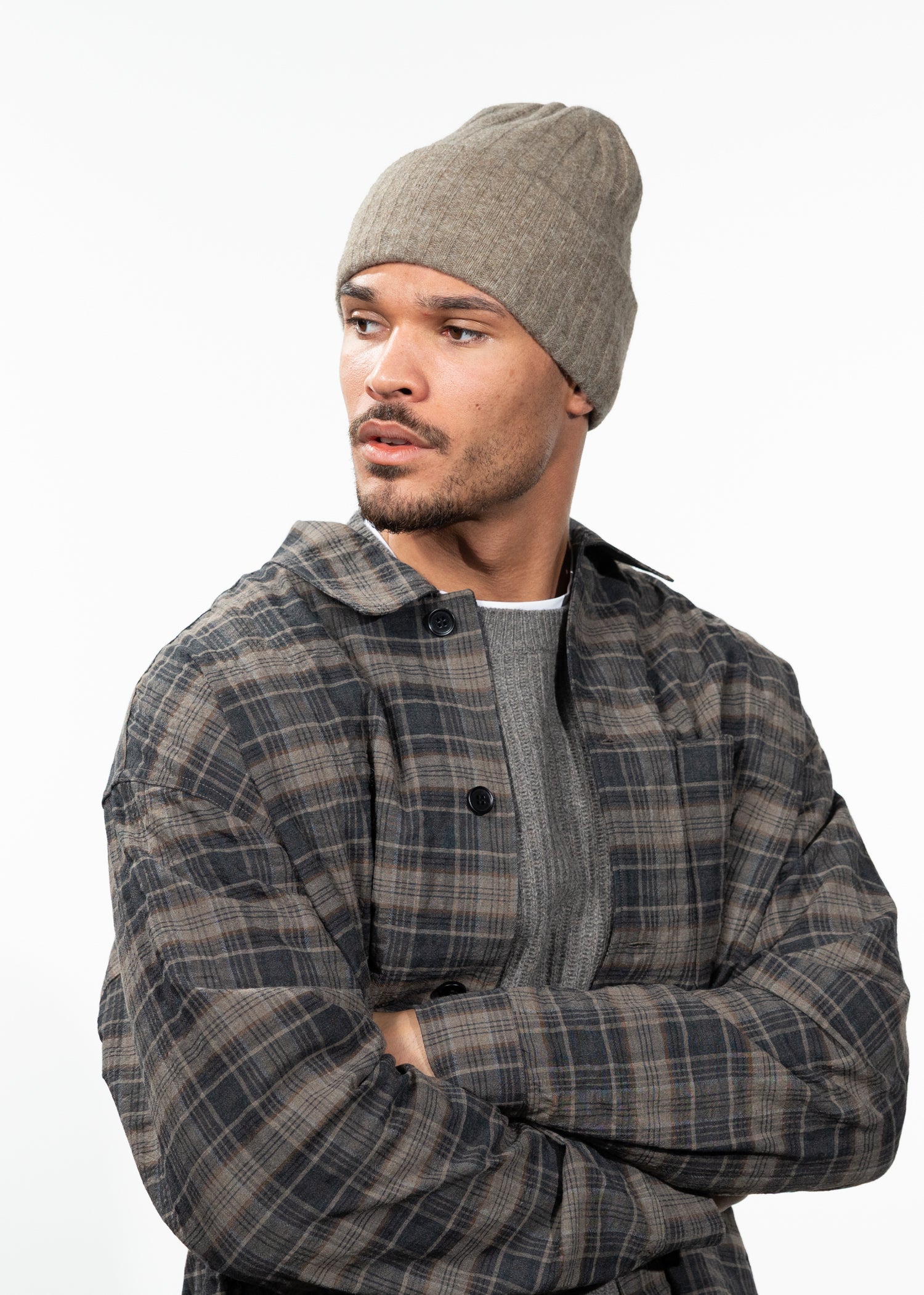 Men Mailcom Beanie light brown - Side