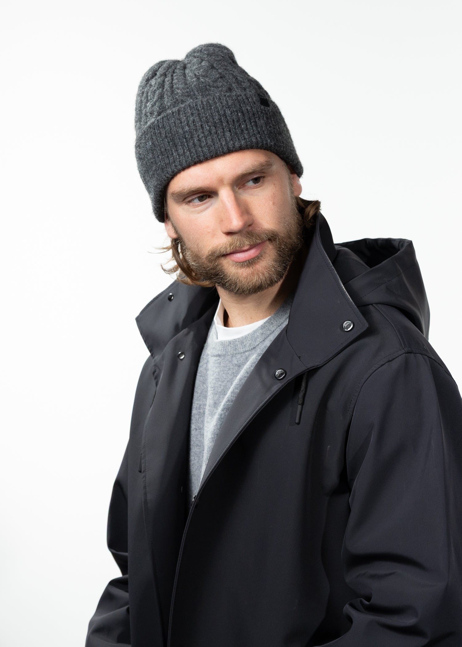 Men Moiray Beanie dark heather - Front