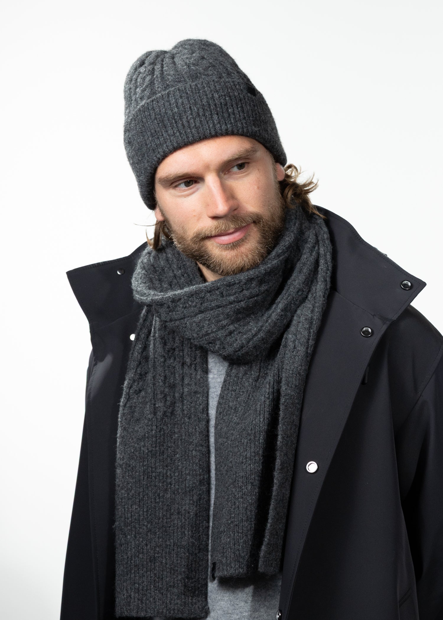Men Moiray Beanie dark heather - Front