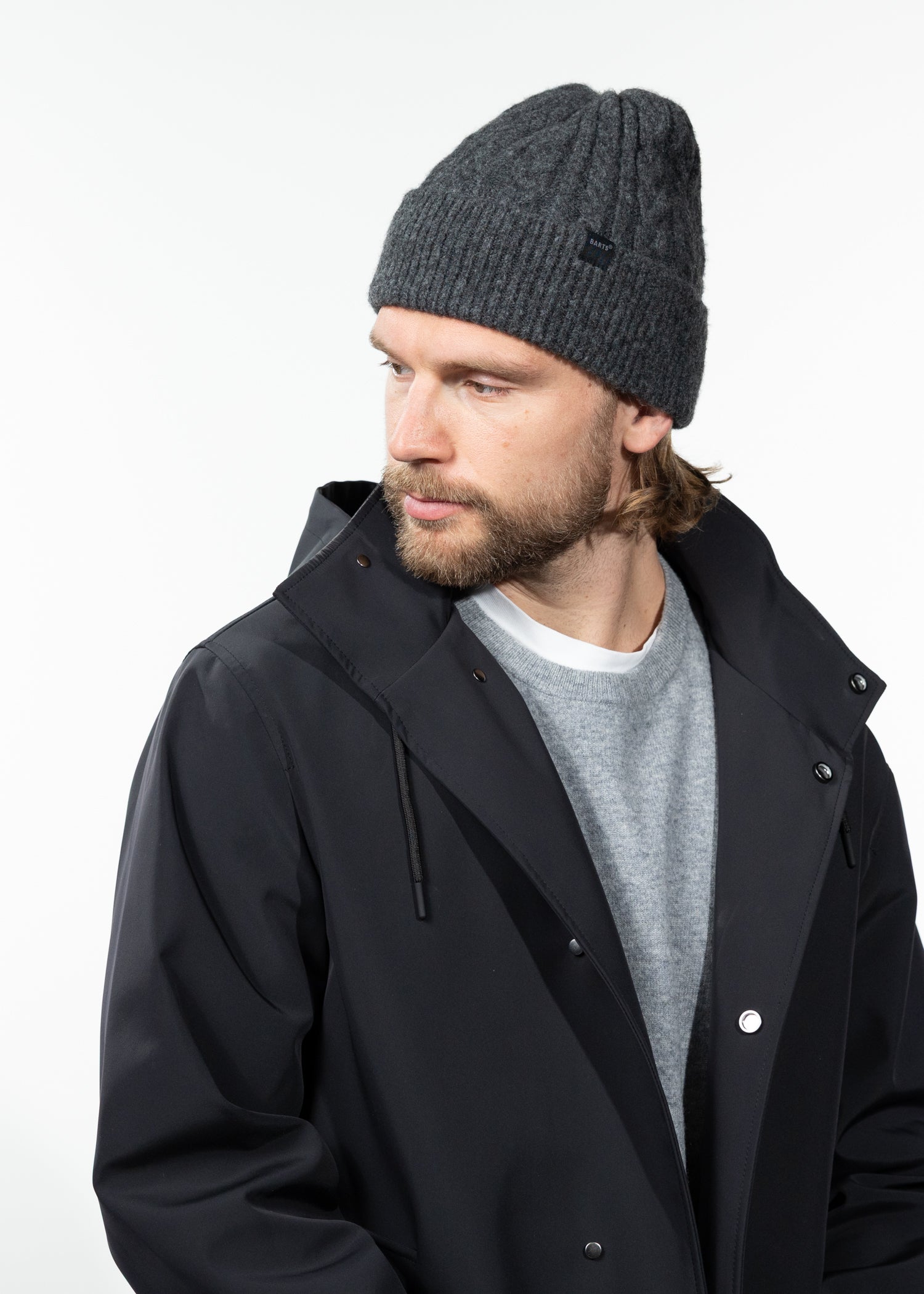 Men Moiray Beanie dark heather - Side
