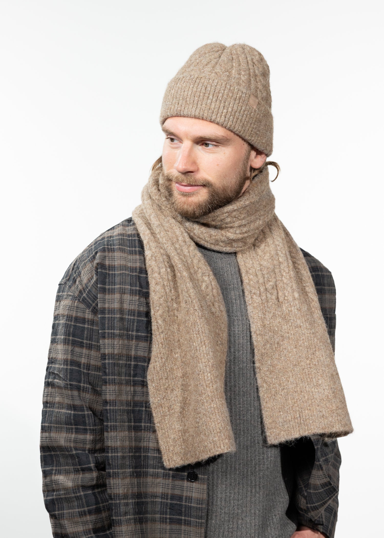 Men Moiray Beanie taupe - Side