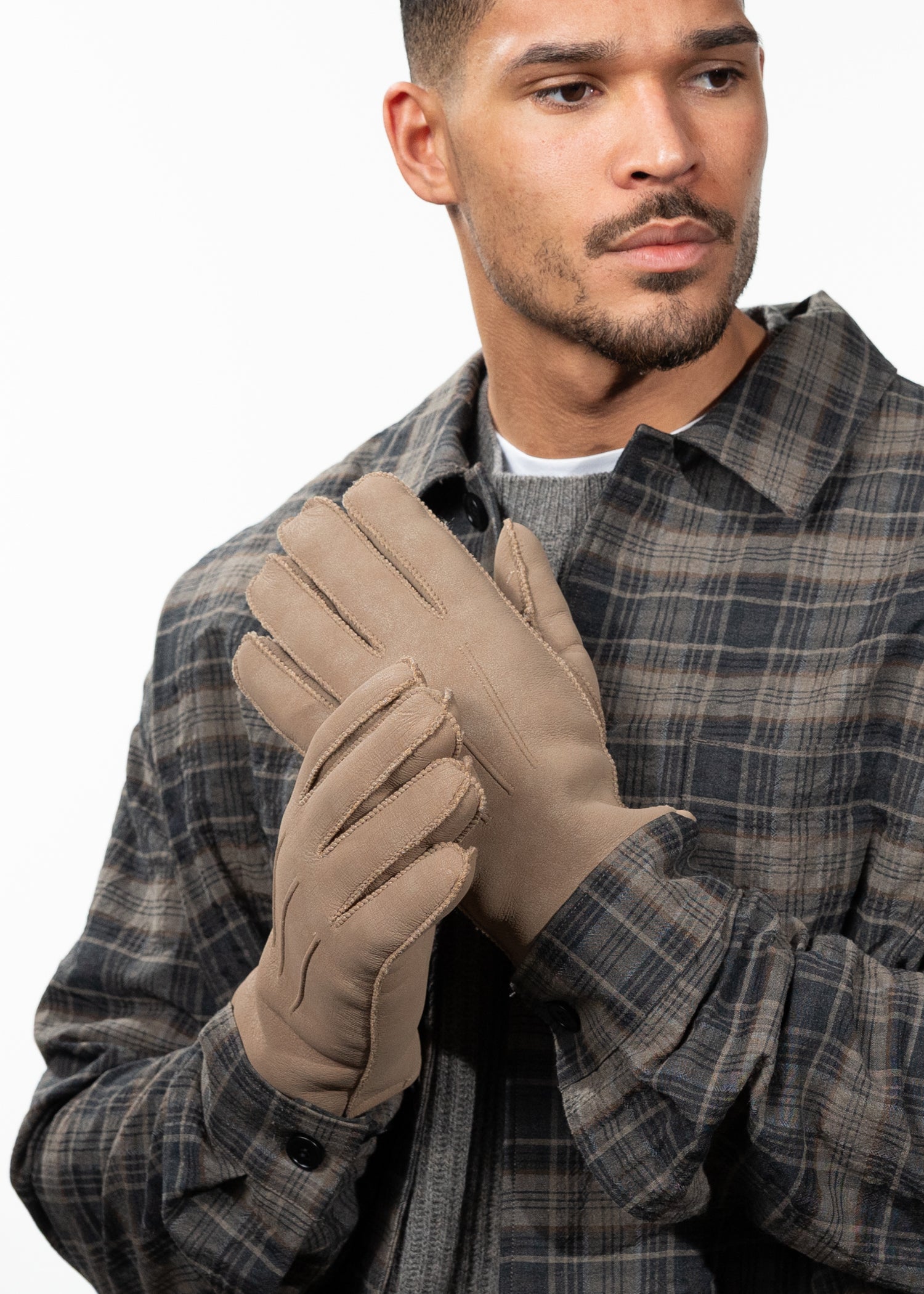 Men Joack Gloves light brown - Front