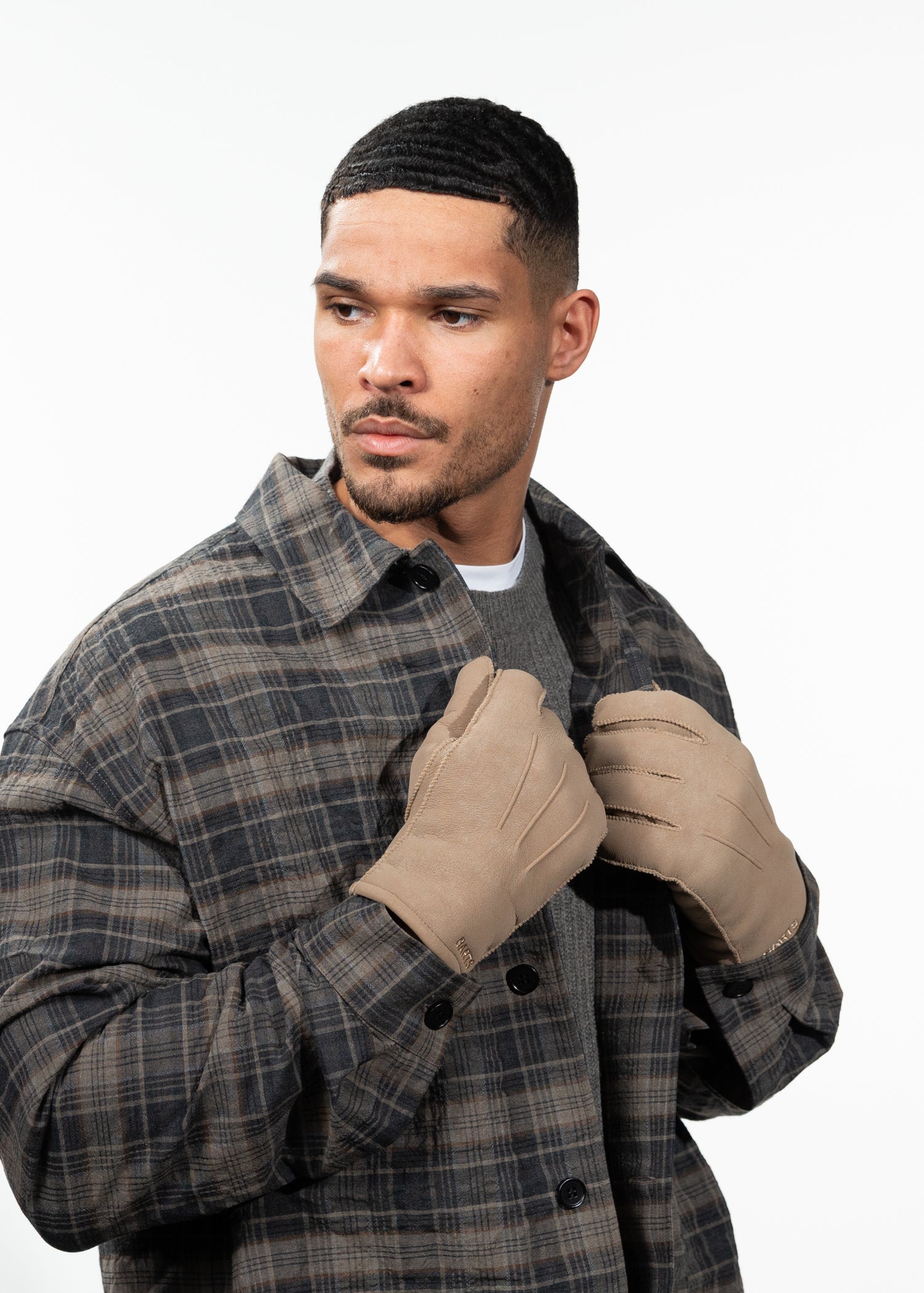 Men Joack Gloves light brown - Front