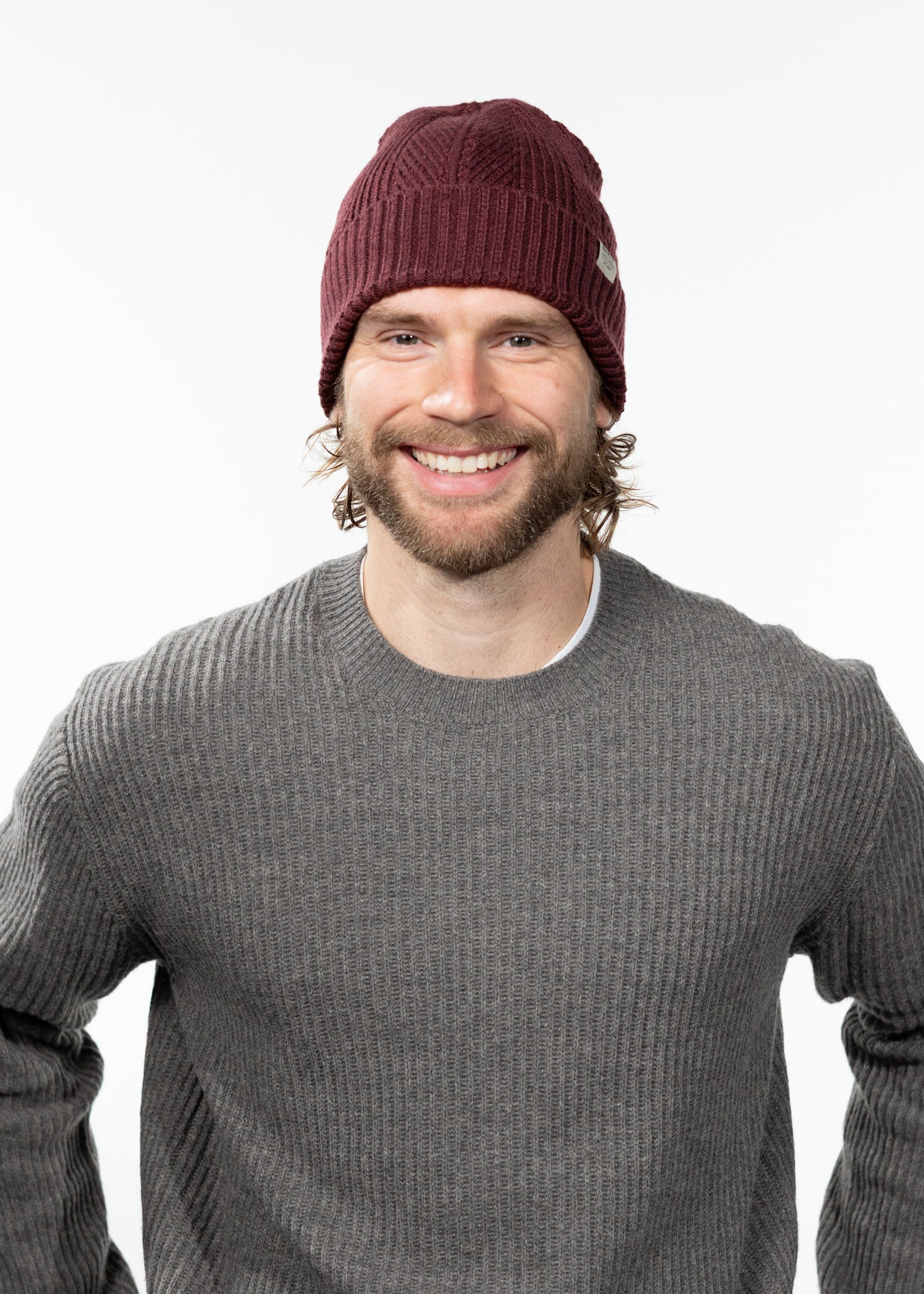 Men Mearcas Beanie dark red - Front
