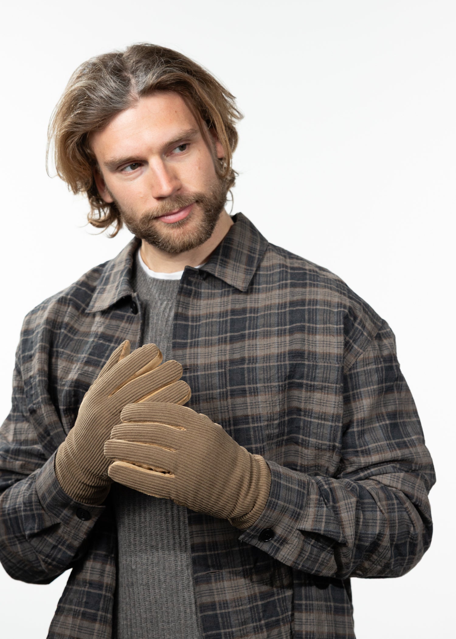 Men Hugner Gloves sand - Front