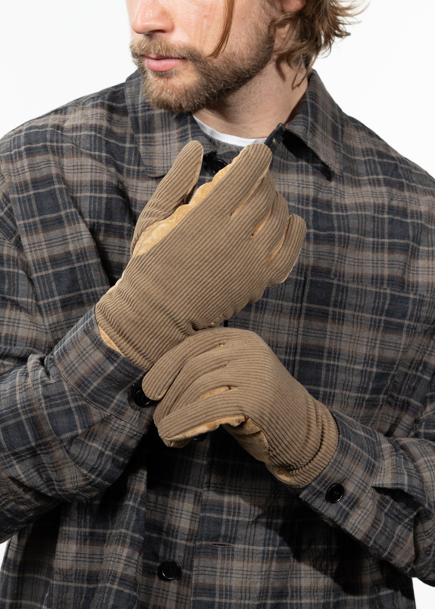Men Hugner Gloves sand - Front