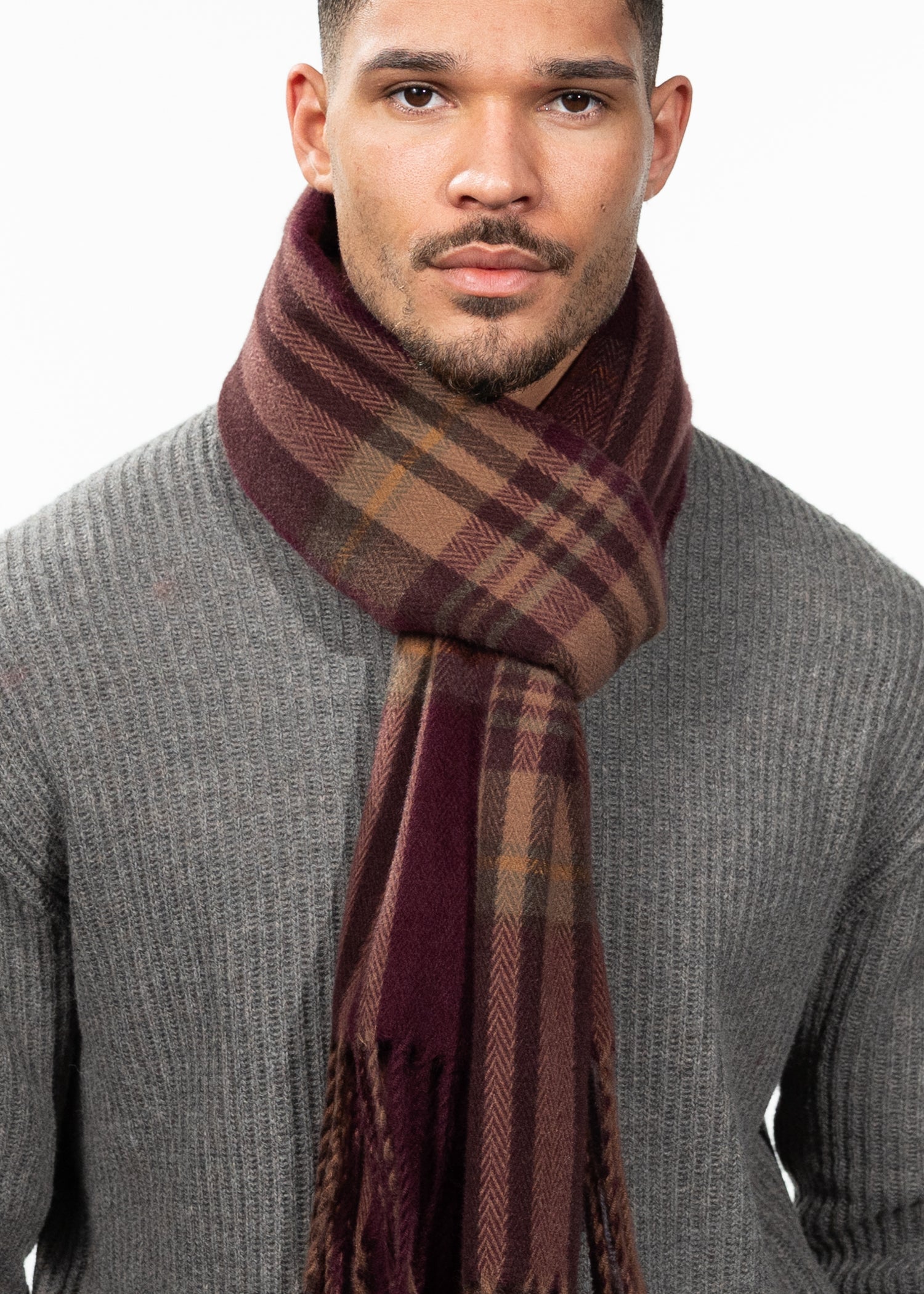 Men Wallash Scarf burgundy - Front