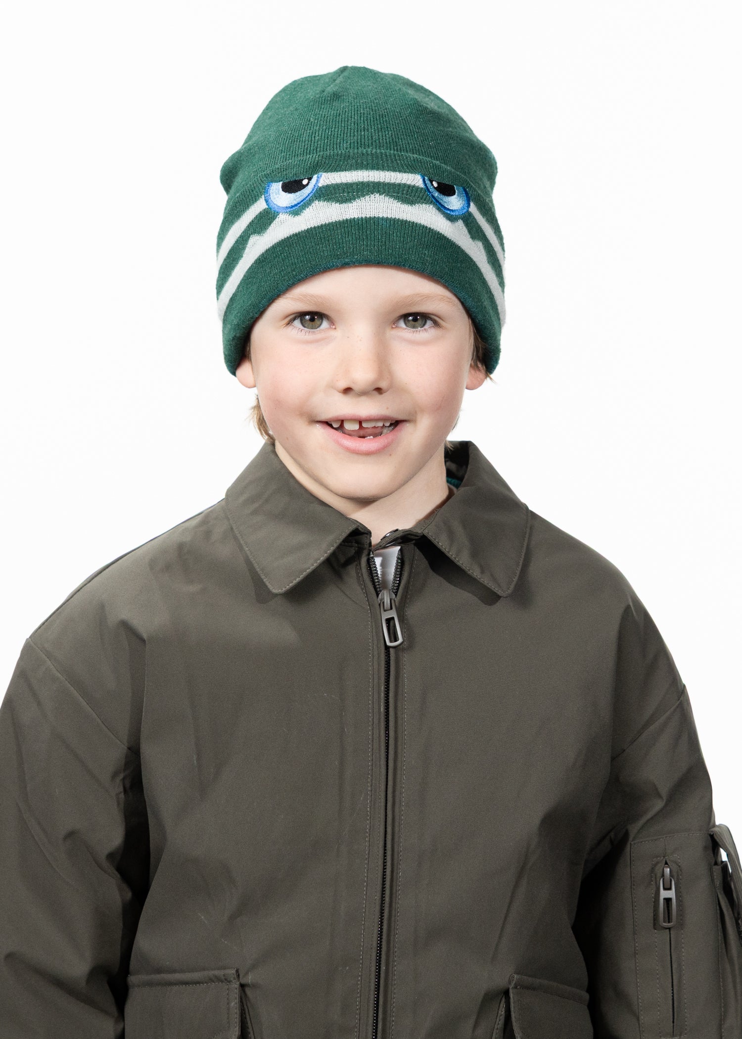 Kids Riffles Beanie bottle green - Front