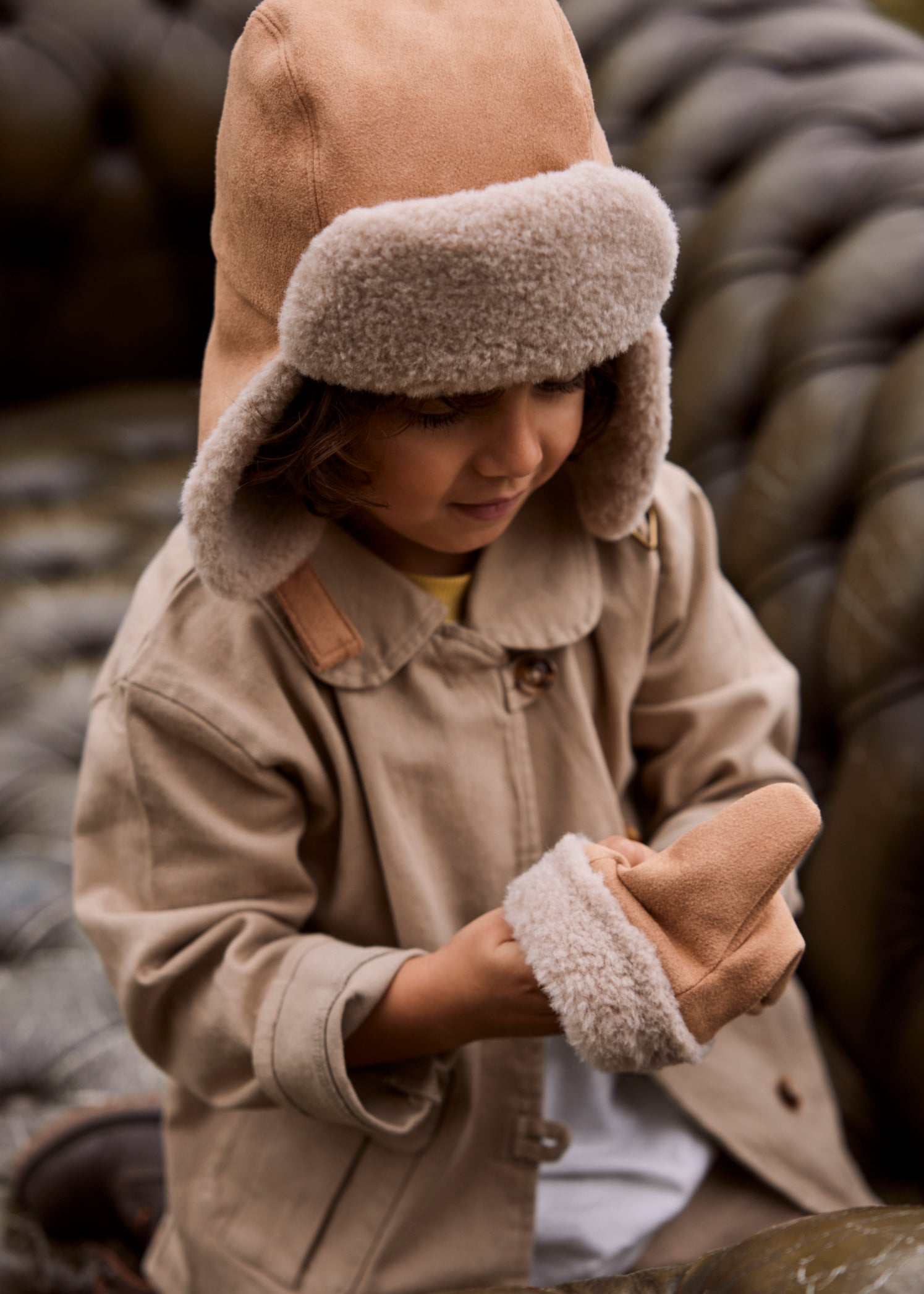 Kids Saxifray Mitts light brown - Model
