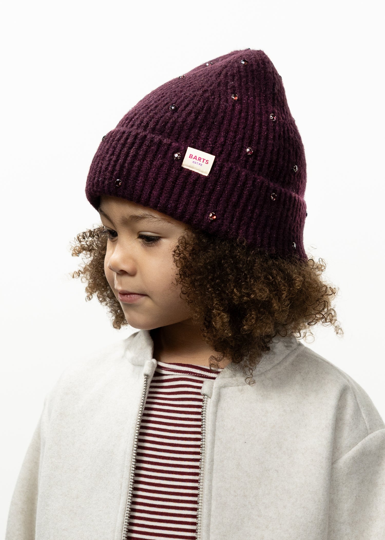 Kids Alenya Beanie aubergine - Side