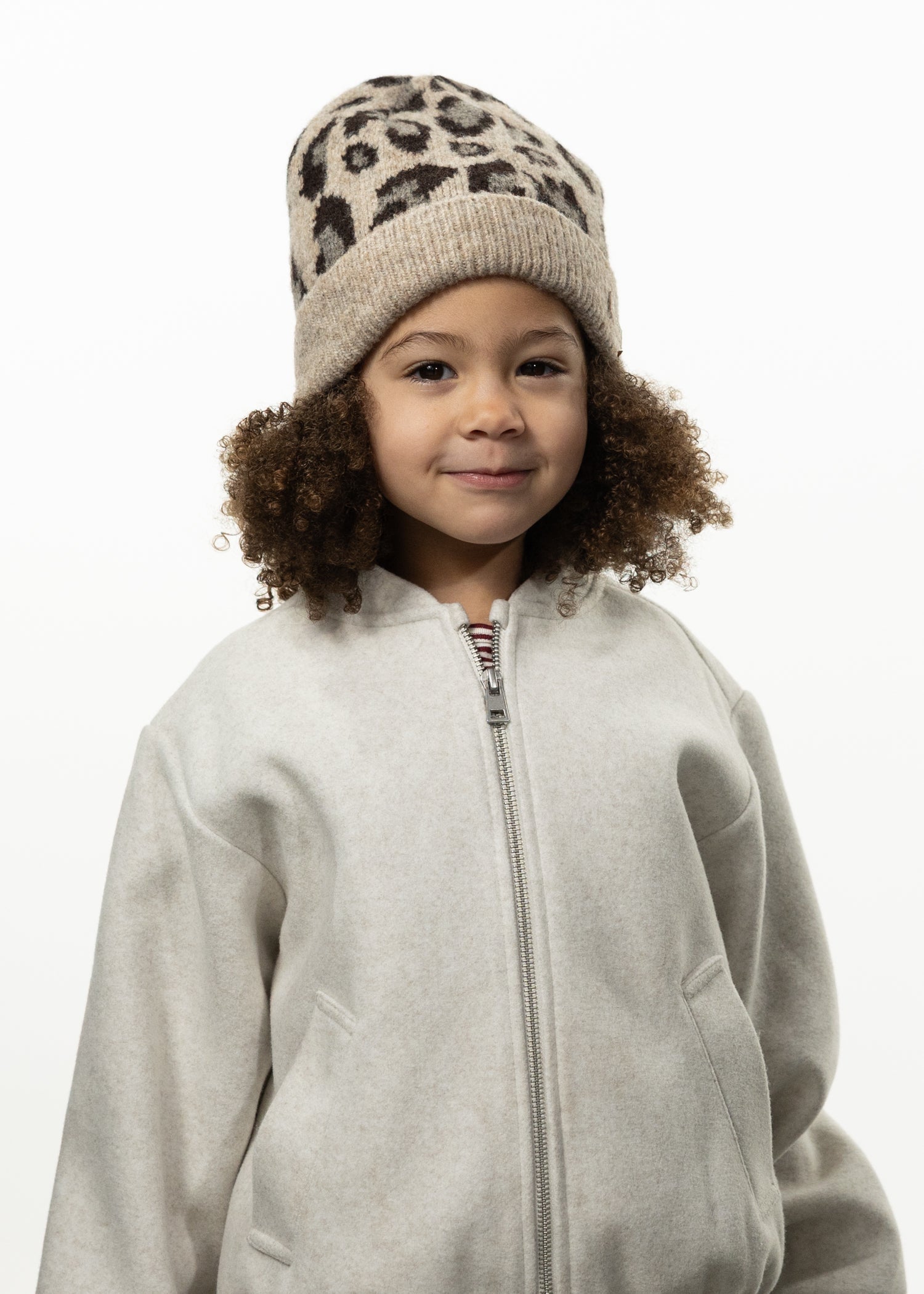 Kids Avelie Beanie taupe - Front