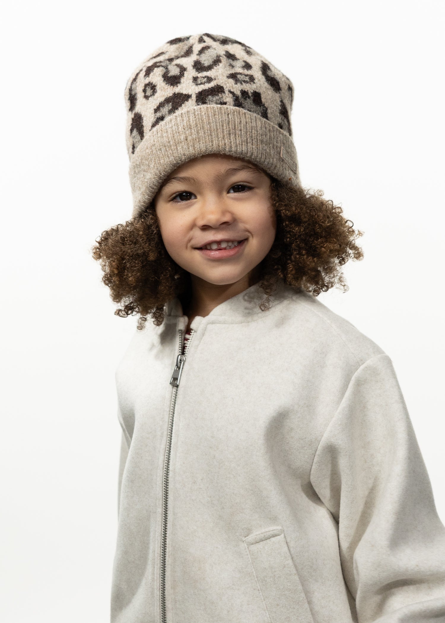 Kids Avelie Beanie taupe - Front