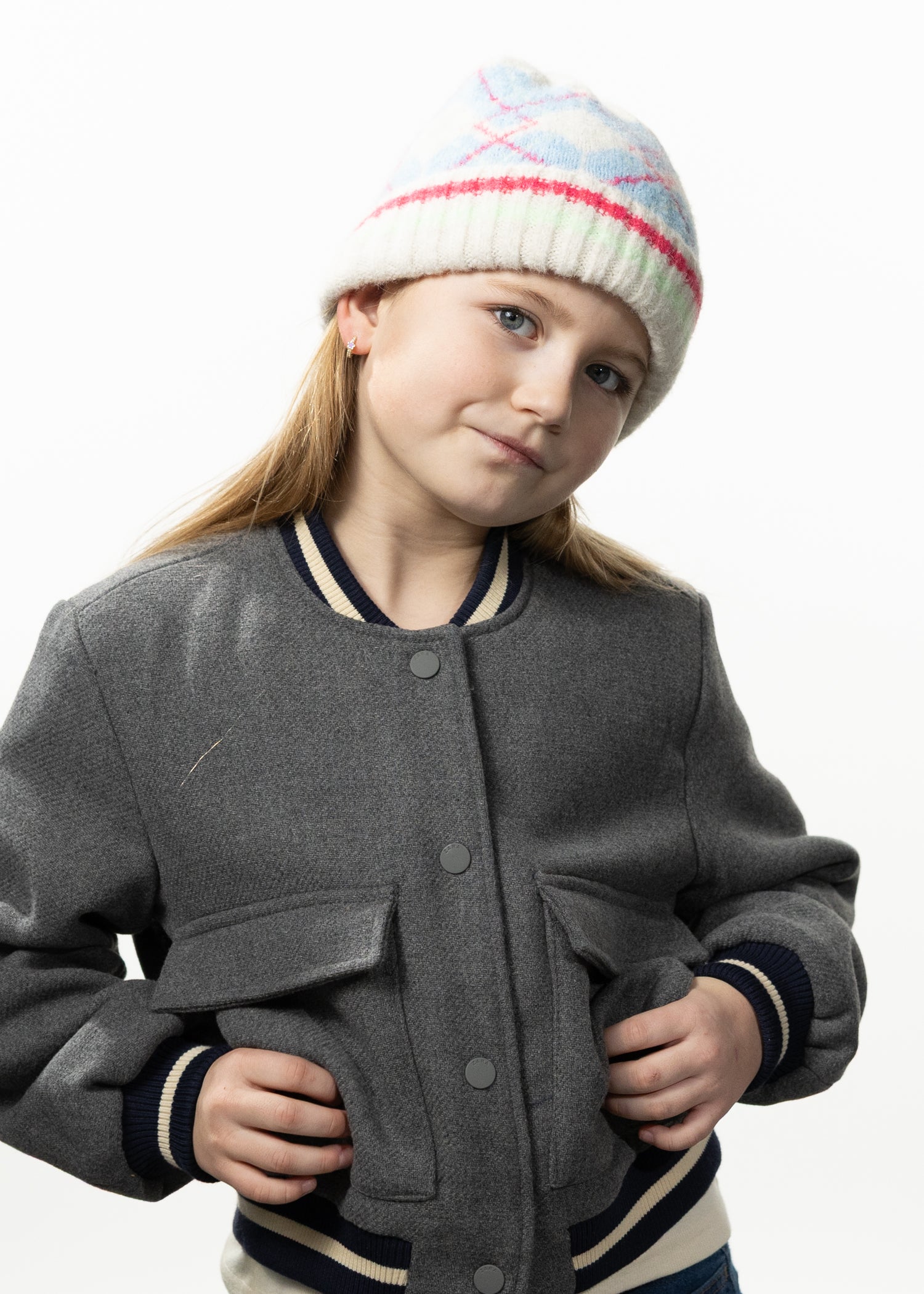 Kids Flurina Beanie cream - Front
