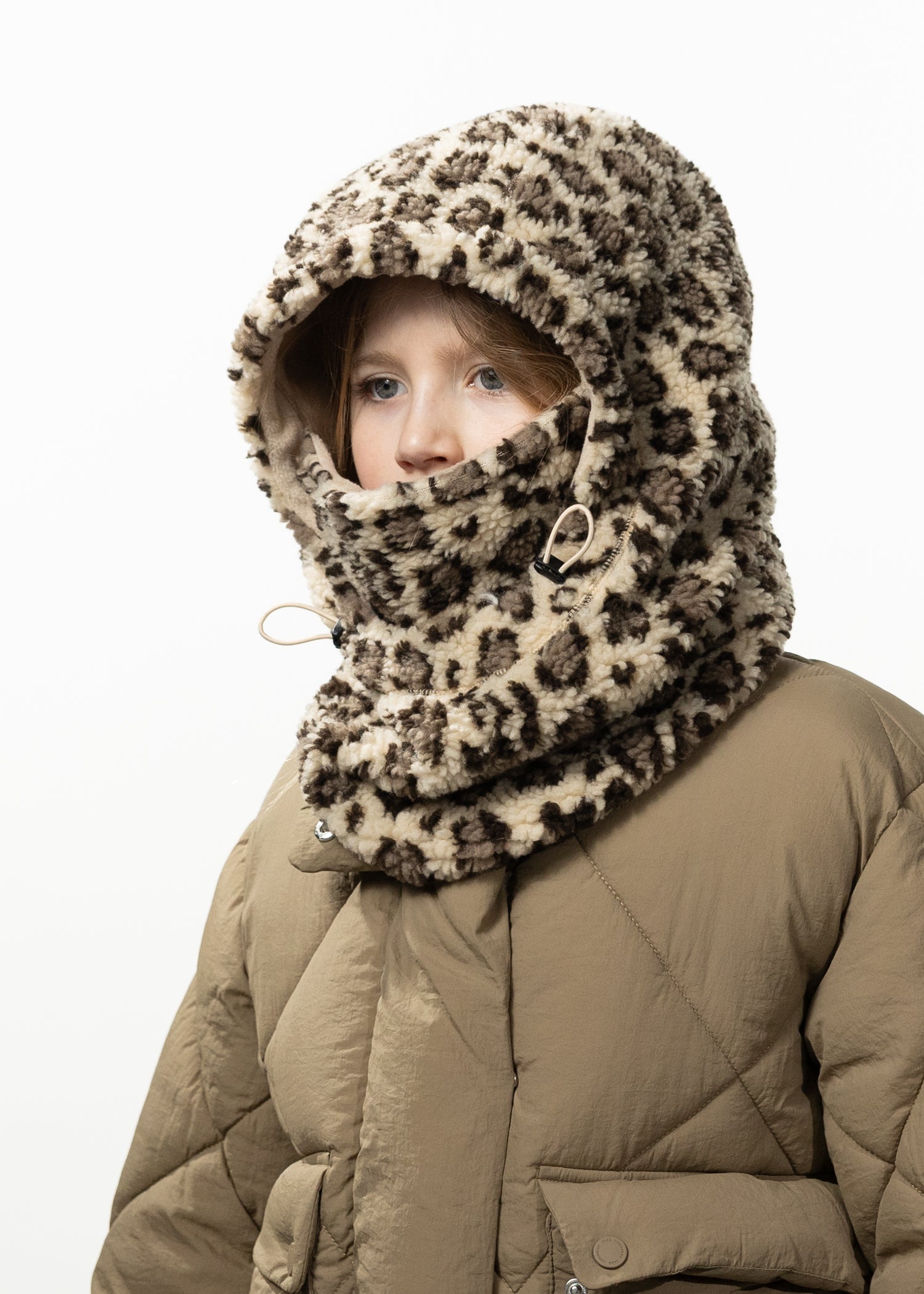 Kids Yaraa Hood print beige - Side