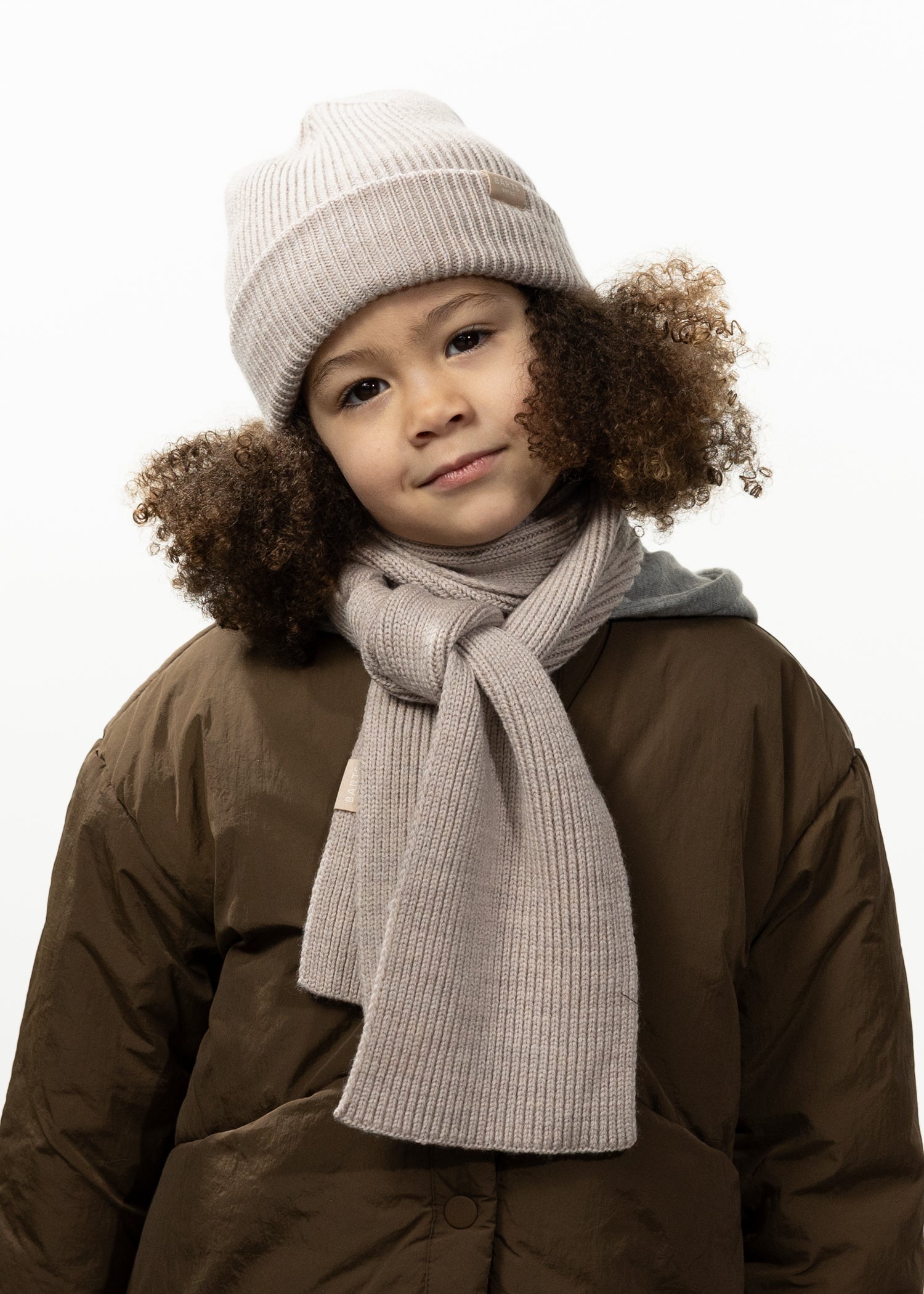 Kids Makalyn Beanie beige - Front