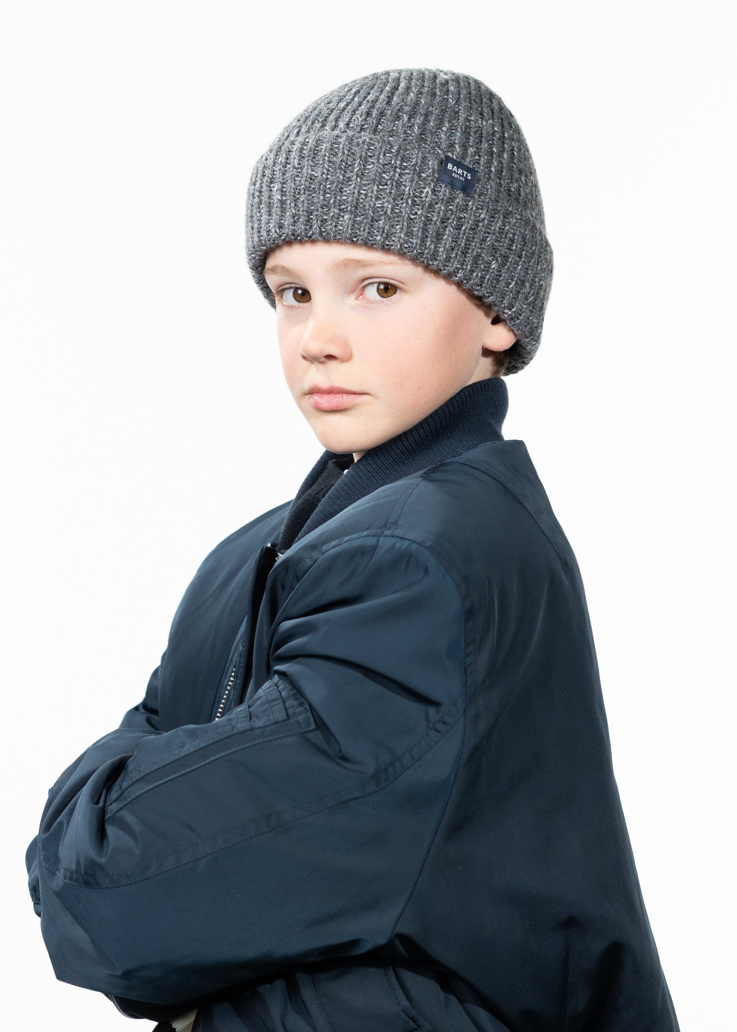 Kids Keeva Beanie charcoal - Side