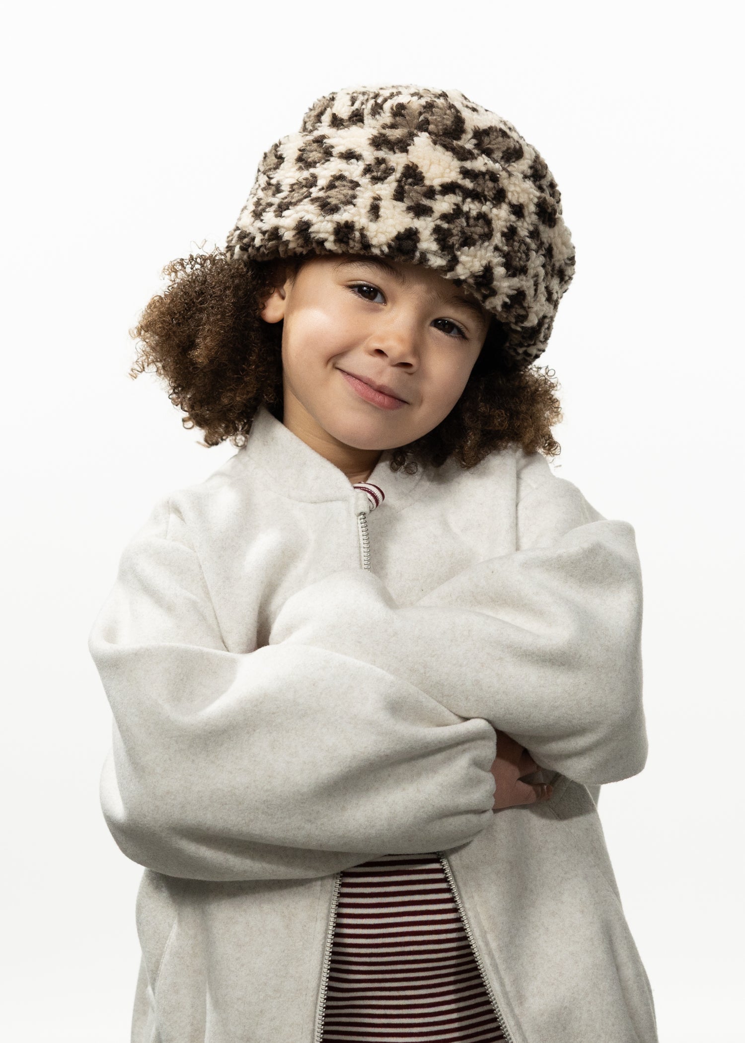 Kids Teddybowie Hat print beige - Front