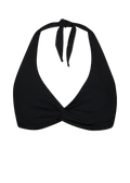 Women Solid Cross Halter black
