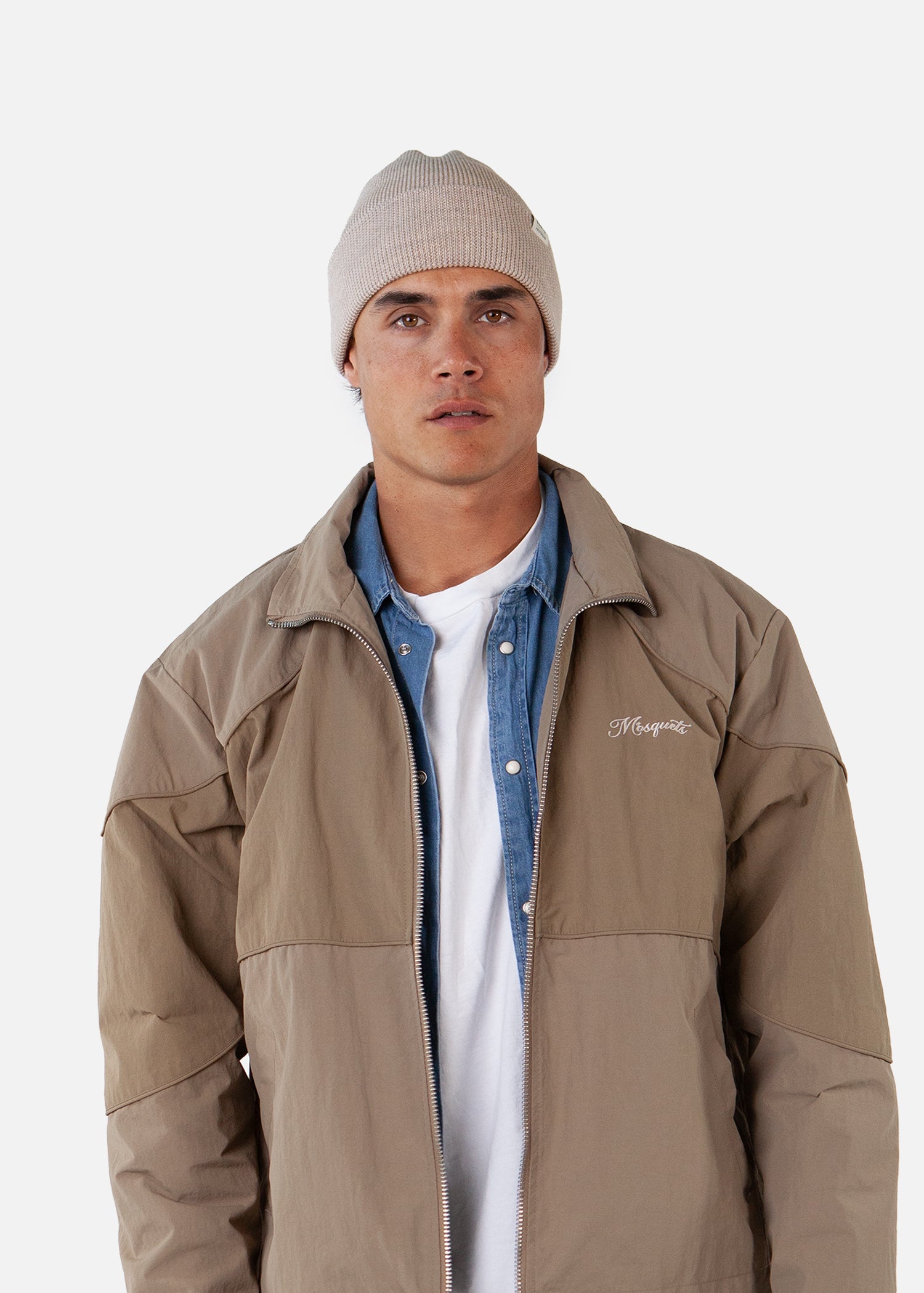 Unisex Futuno Beanie beige - Front