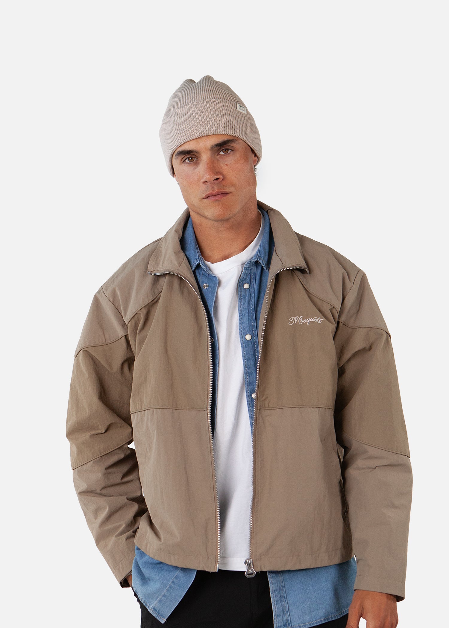 Unisex Futuno Beanie beige - Front