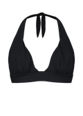 Women Solid Triangle Halter black