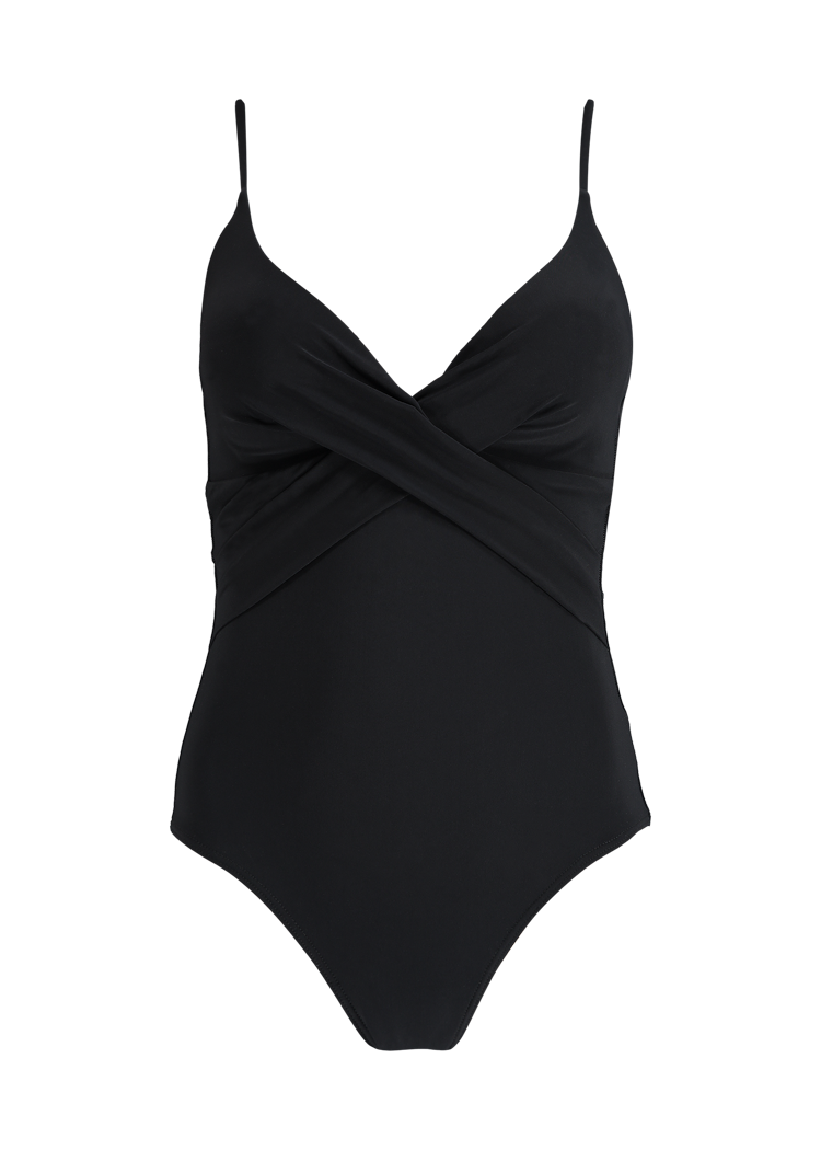 Women Solid Shaping One Piece black