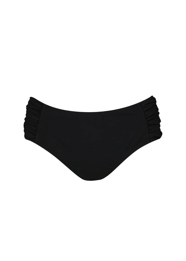 Women Solid Mid Waist Briefs black