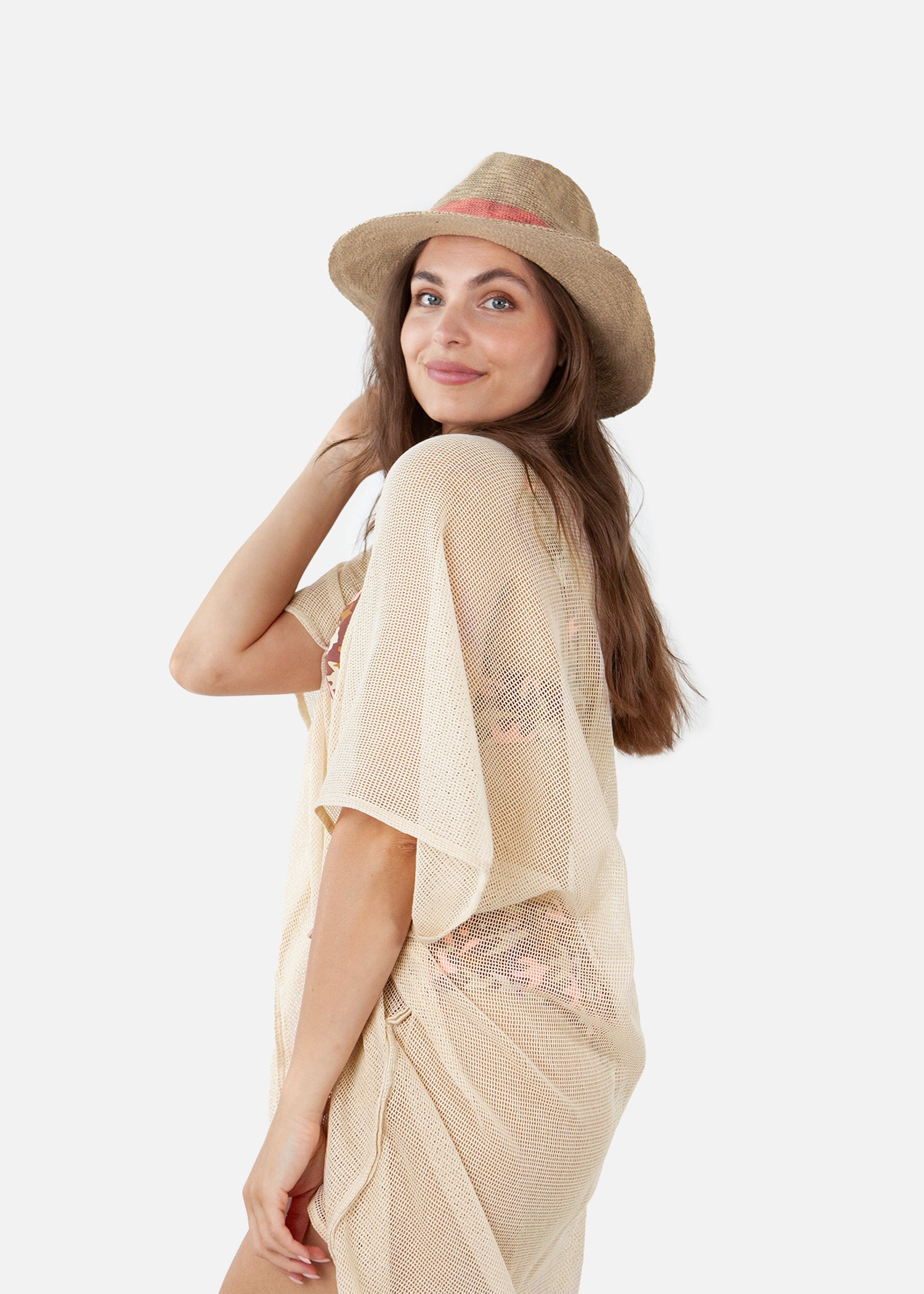 Women Ponui Hat peach - Front