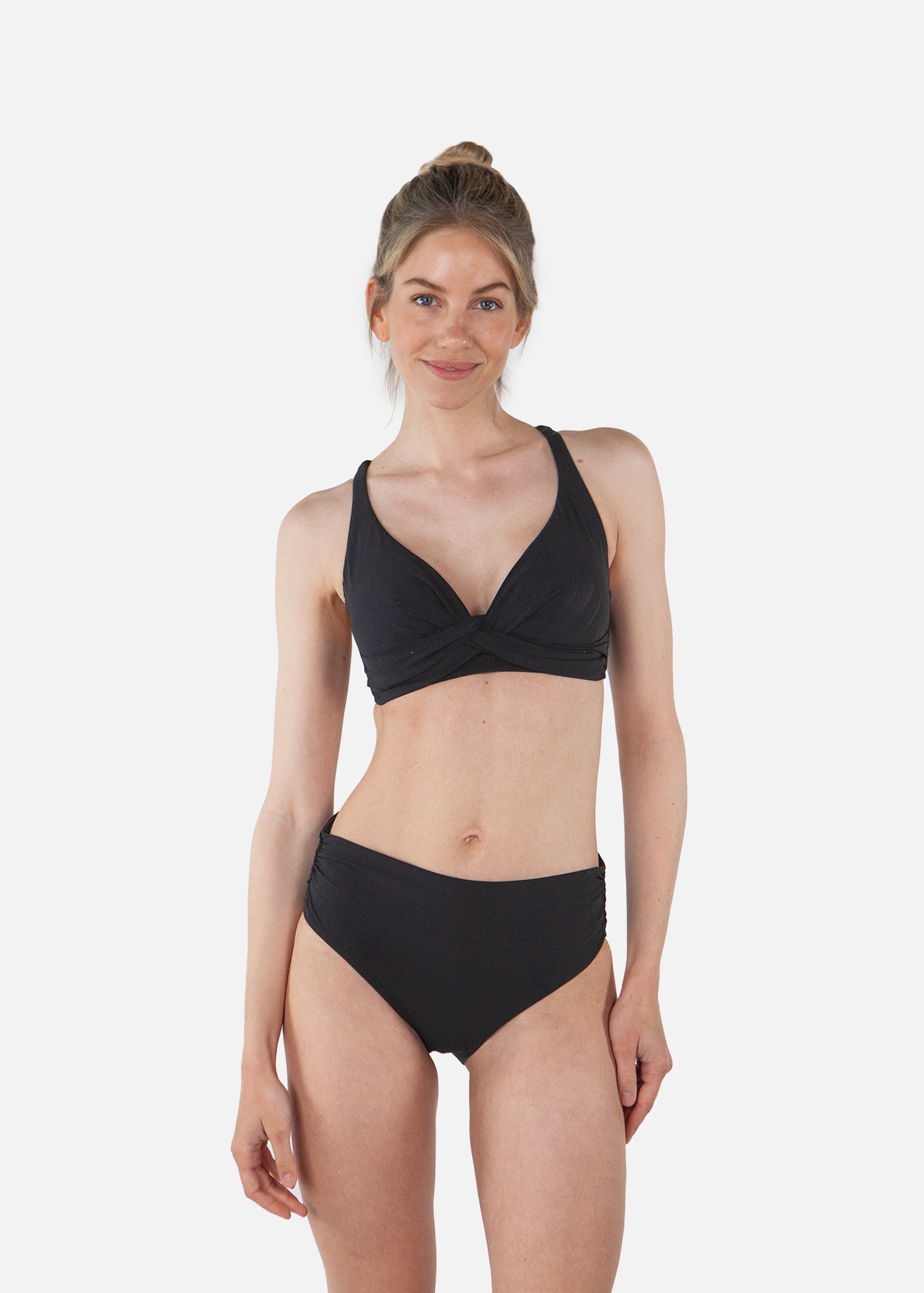 Women Solid High Waist Briefs black - Front