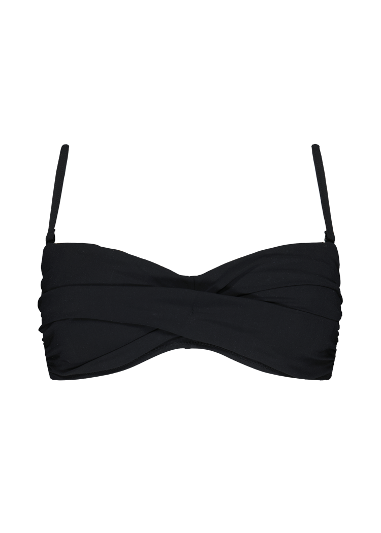 Women Solid Twisted Bandeau black