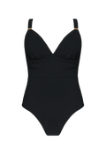 Women Solid Plunge Shaping One Piece black