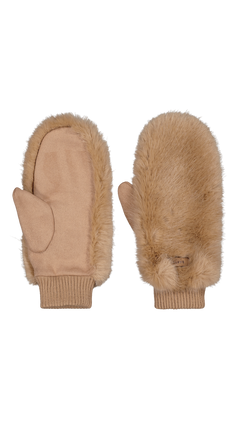 BARTS Fur Mitts light brown